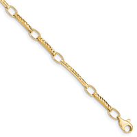 10k Polished and Textured Fancy Link Bracelet-10FB1335Y-7.25
