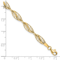 10k Filigree Diamond Cut 7.25 inch Bracelet-10FB1336Y-7.25