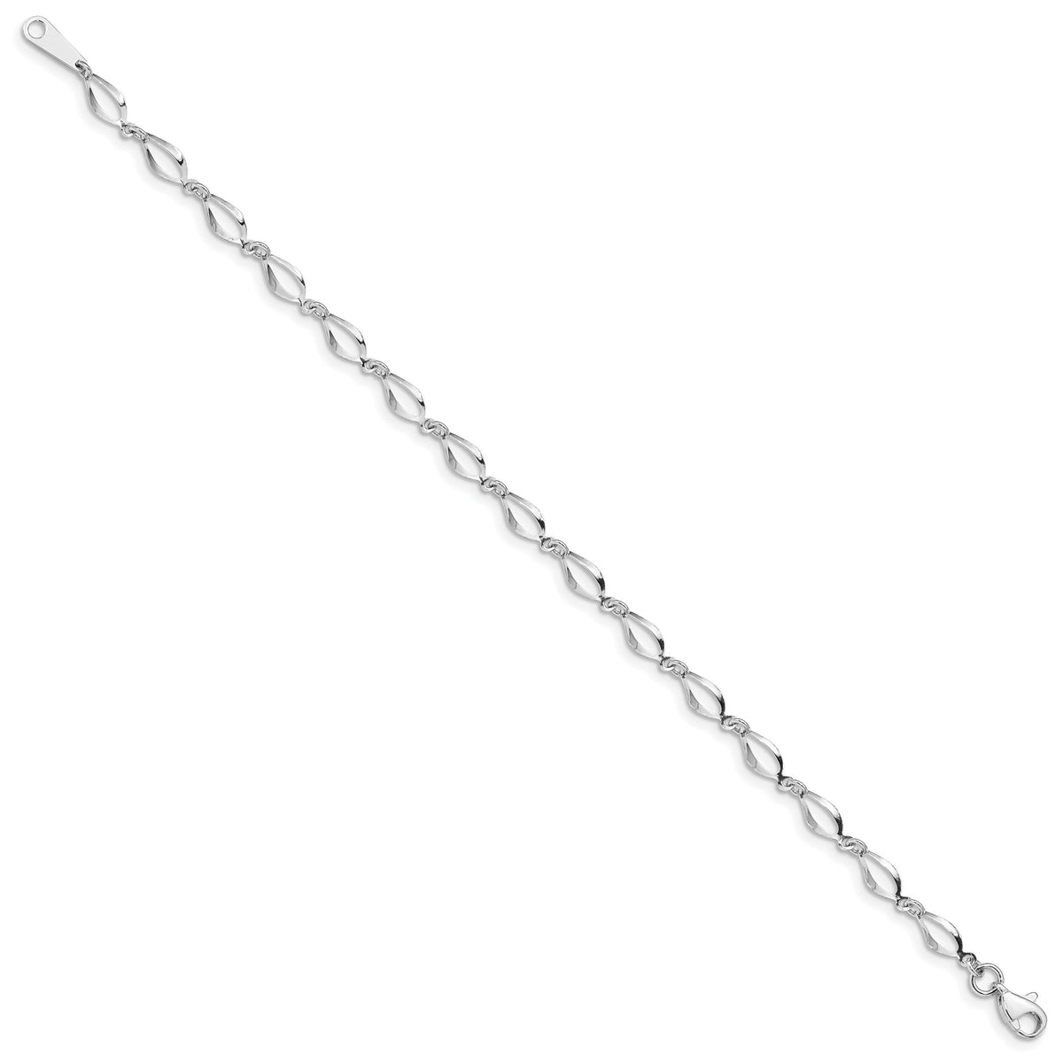 10k White Gold Polished Fancy Link Bracelet-10FB1340-7.25