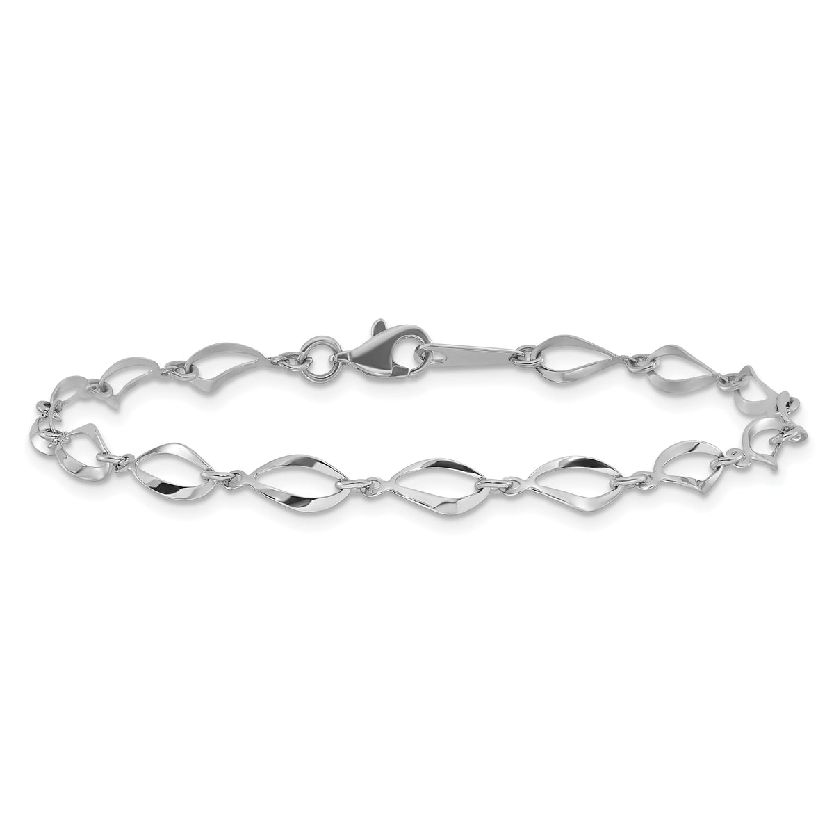10k White Gold Polished Fancy Link Bracelet-10FB1340-7.25