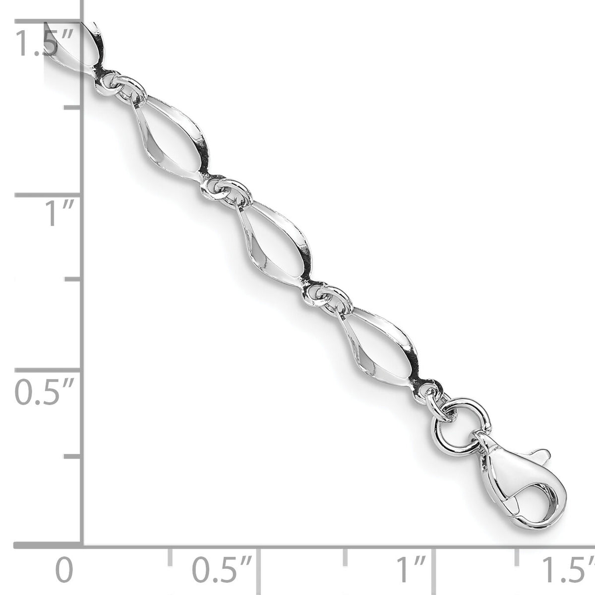 10k White Gold Polished Fancy Link Bracelet-10FB1340-7.25