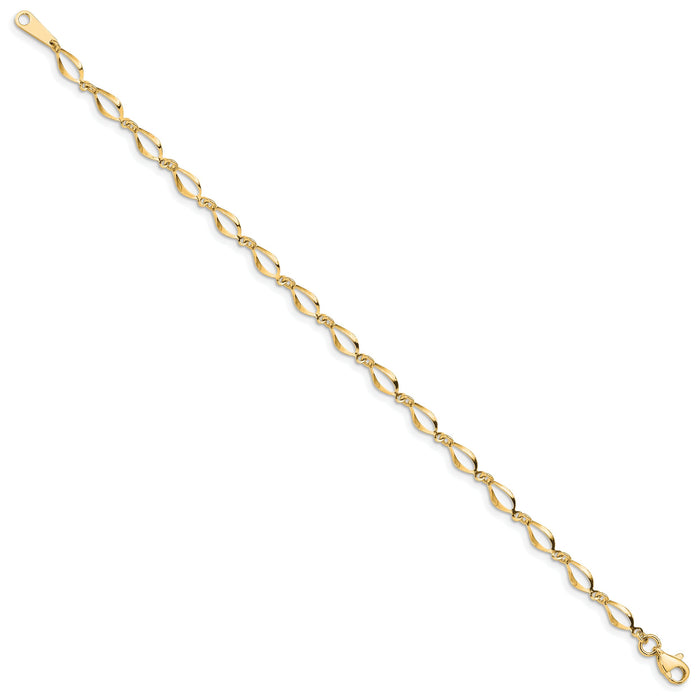 10k Polished Fancy Link Bracelet-10FB1340Y-7.25