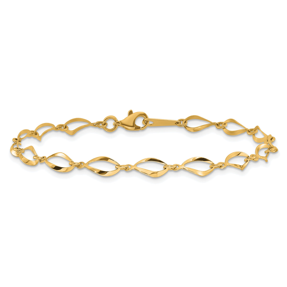 10k Polished Fancy Link Bracelet-10FB1340Y-7.25