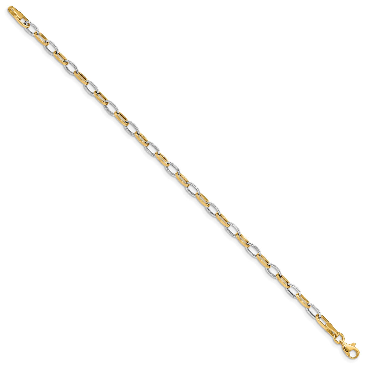 10k Two-tone Polished Open Link Bracelet-10FB1390-7.25