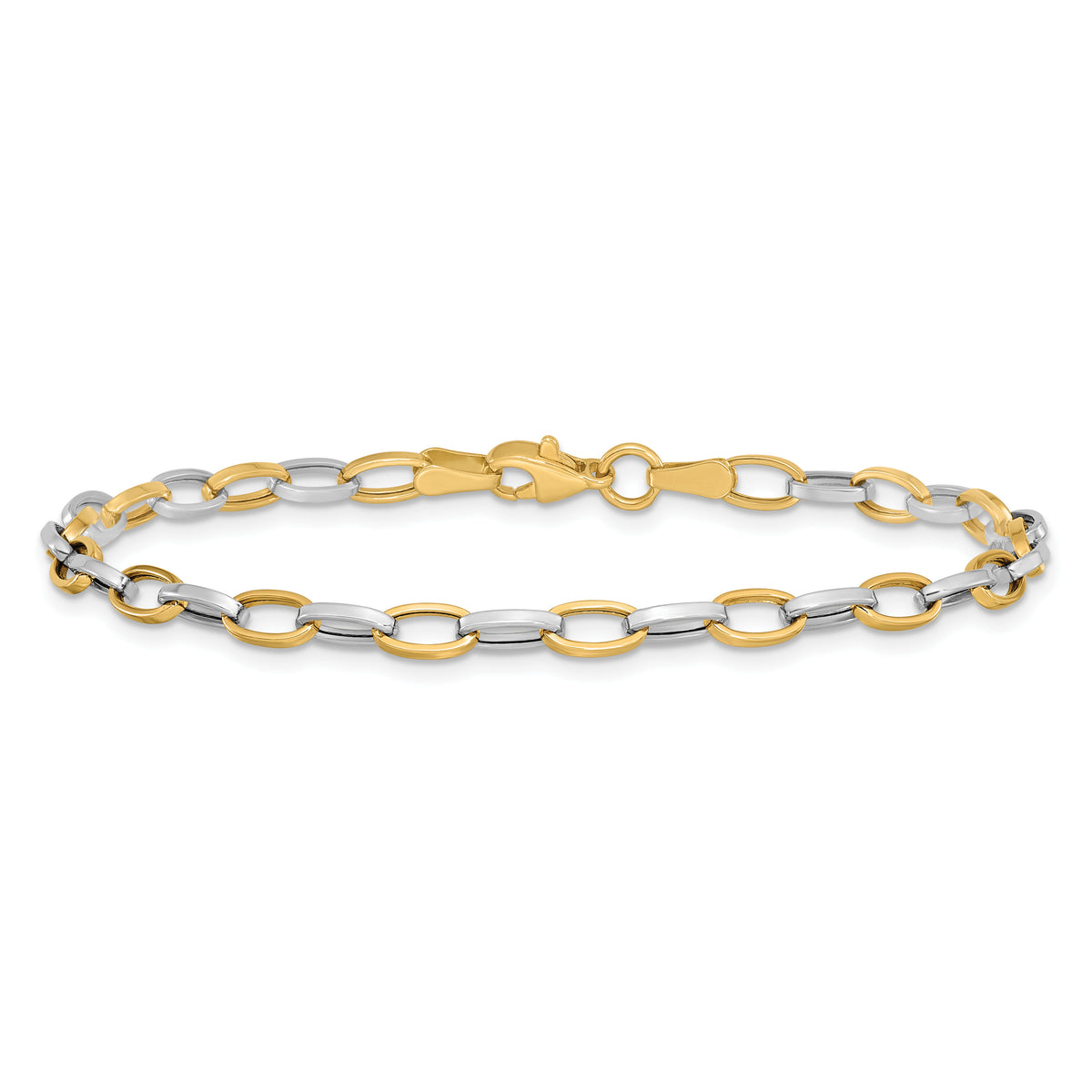 10k Two-tone Polished Open Link Bracelet-10FB1390-7.25