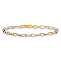 10k Two-tone Polished Open Link Bracelet-10FB1390-7.25