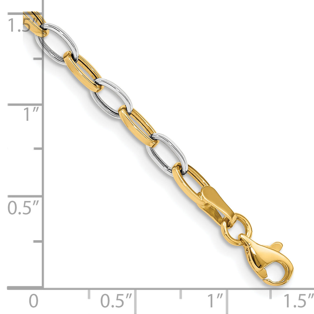 10k Two-tone Polished Open Link Bracelet-10FB1390-7.25