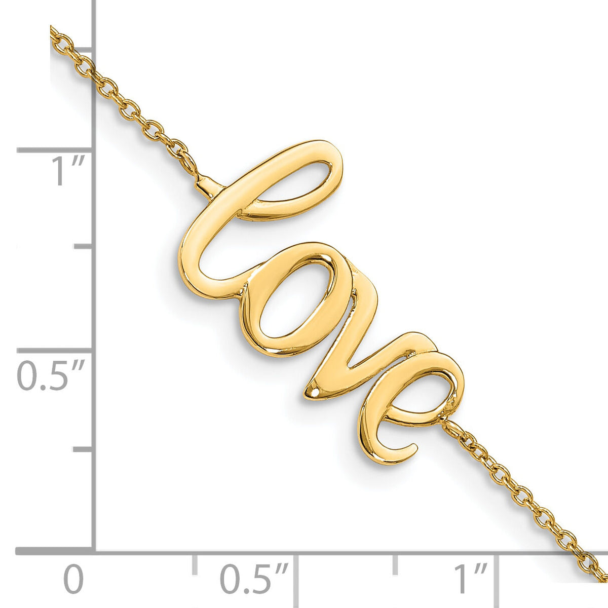 10K Polished LOVE Bracelet-10FB1427-7