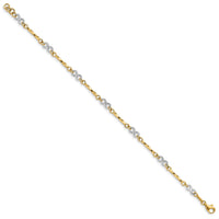 10k Two-tone Fancy Link Bracelet-10FB1437-7.5