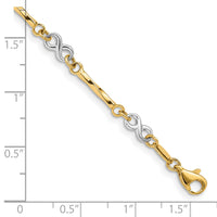 10k Two-tone Fancy Link Bracelet-10FB1437-7.5