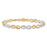 10k Two-tone Infinity Symbol Bracelet-10FB1521-7.5