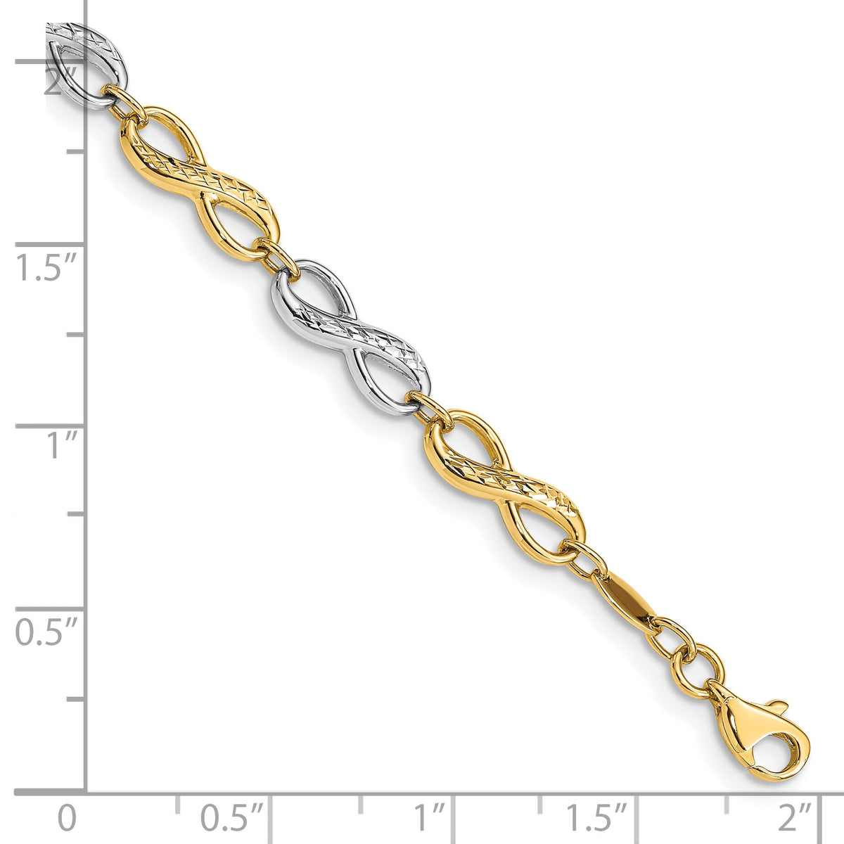 10k Two-tone Infinity Symbol Bracelet-10FB1521-7.5