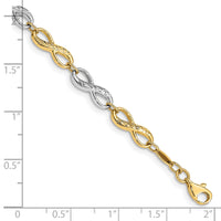 10k Two-tone Infinity Symbol Bracelet-10FB1521-7.5