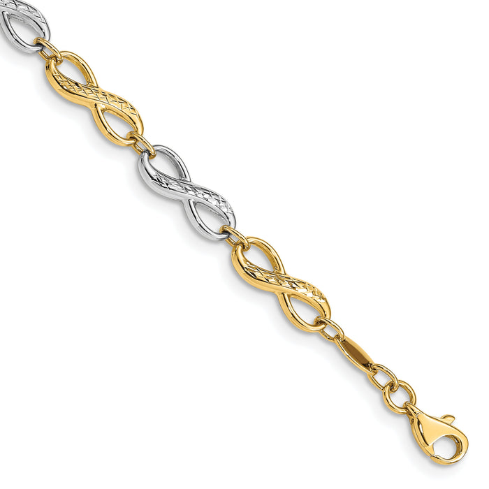 10k Two-tone Infinity Symbol Bracelet-10FB1521-7.5