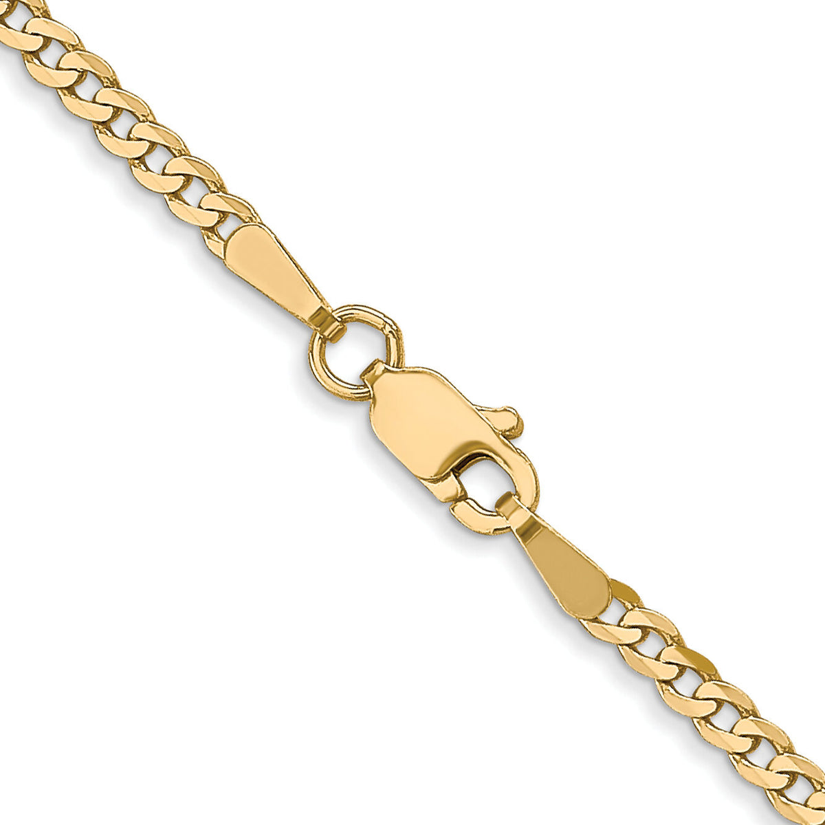 10k 2.2mm Flat Beveled Curb Chain-10FBU060-22