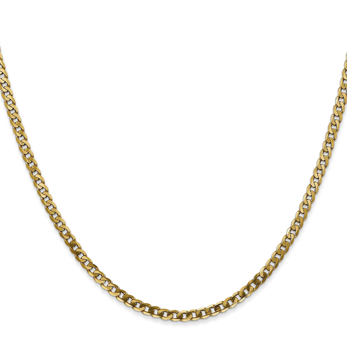 10k 2.9mm Flat Beveled Curb Chain-10FBU080-16