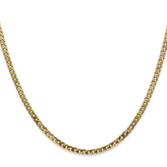 10k 2.9mm Flat Beveled Curb Chain-10FBU080-22