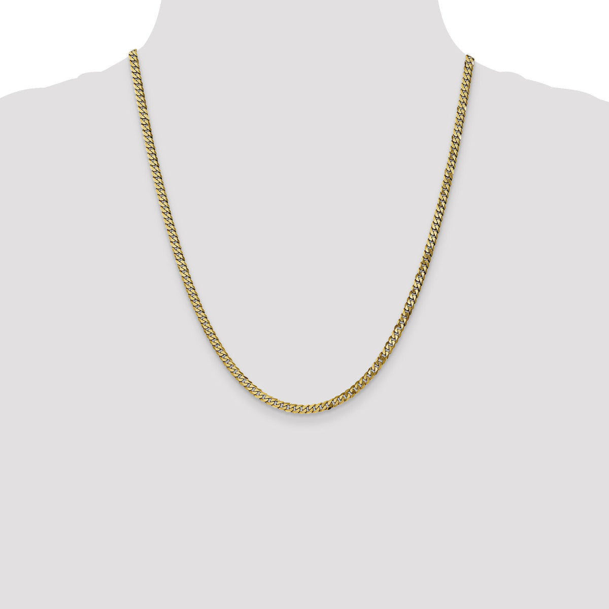 10k 3.9mm Flat Beveled Curb Chain-10FBU100-22