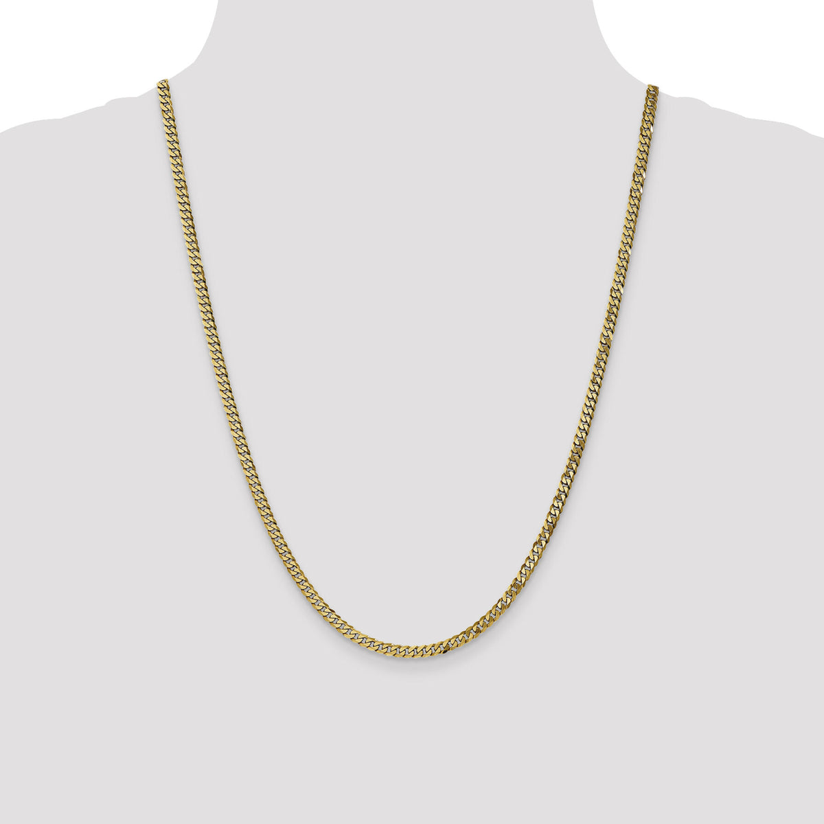 10k 3.9mm Flat Beveled Curb Chain-10FBU100-24