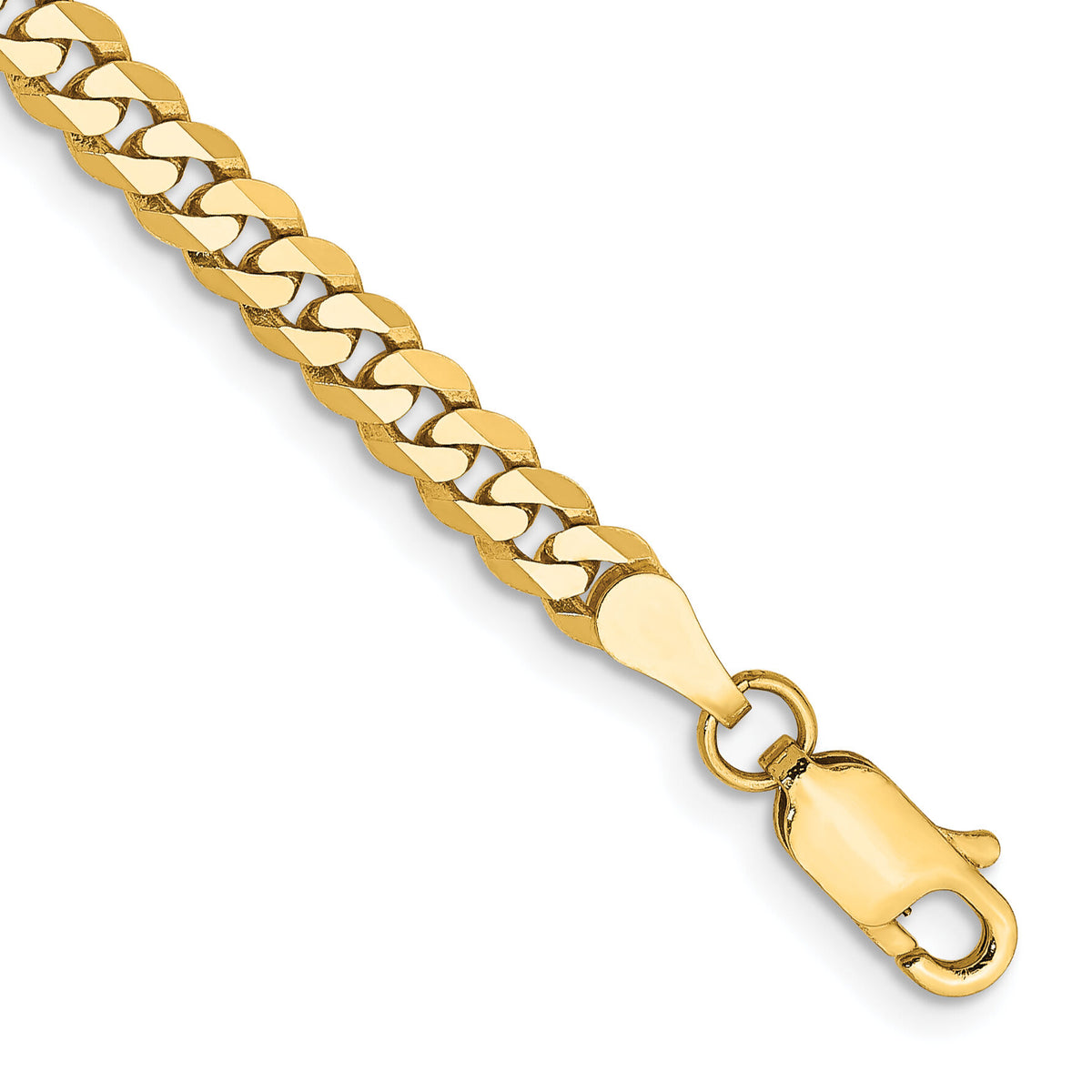 10k 3.9mm Flat Beveled Curb Chain-10FBU100-8