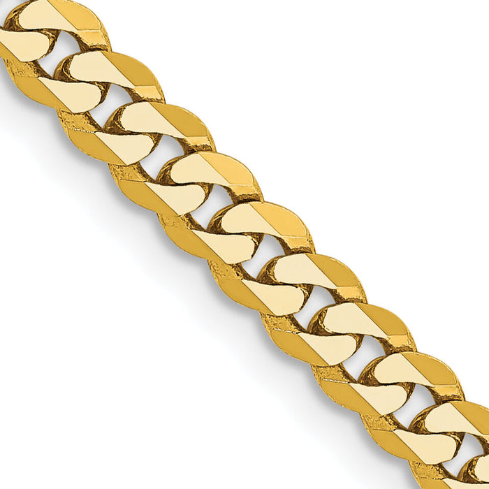 10k 3.9mm Flat Beveled Curb Chain-10FBU100-20