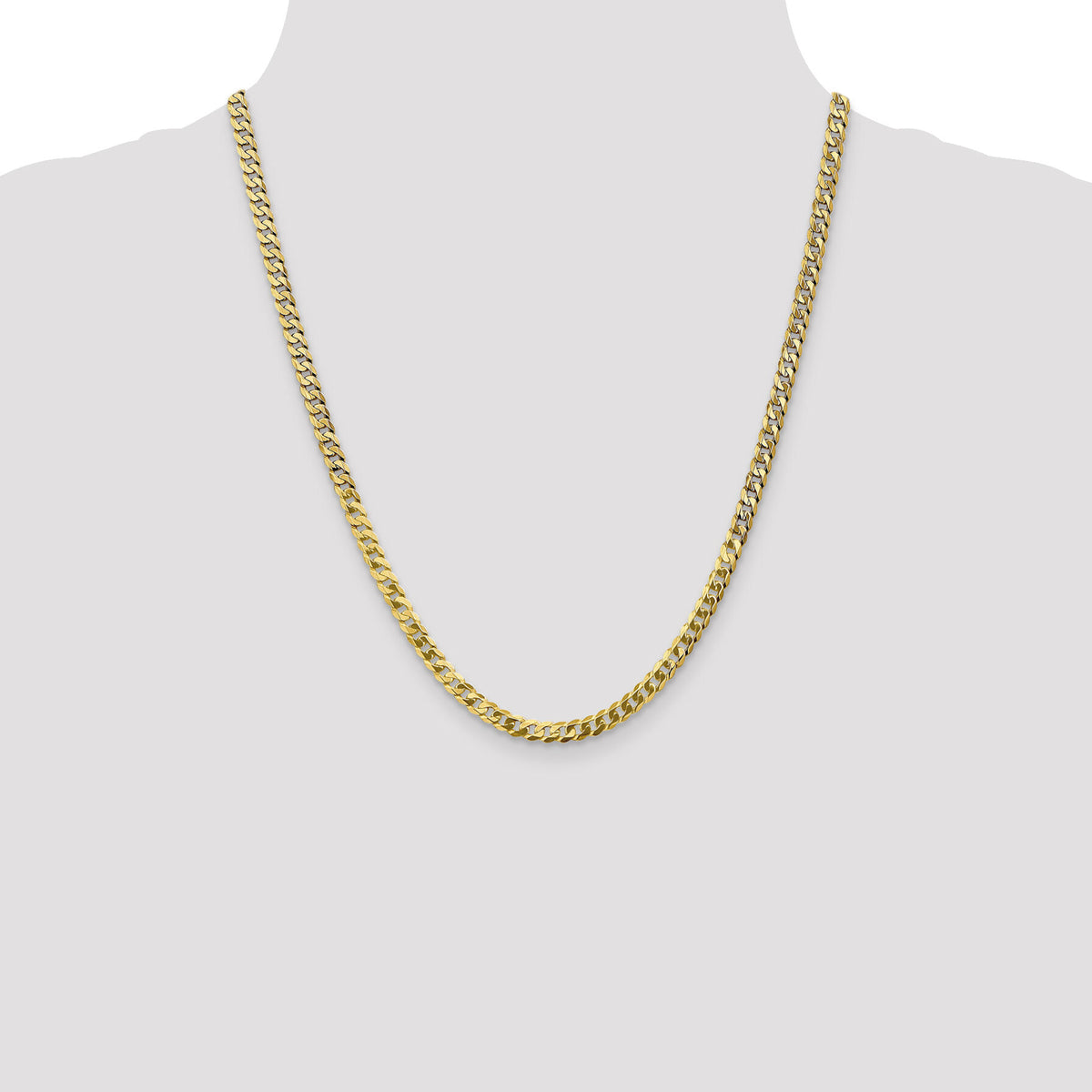 10k 4.75mm Flat Beveled Curb Chain-10FBU120-22