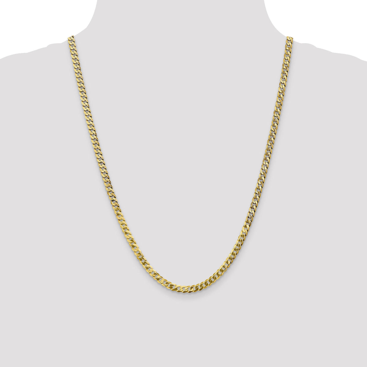 10k 4.75mm Flat Beveled Curb Chain-10FBU120-24