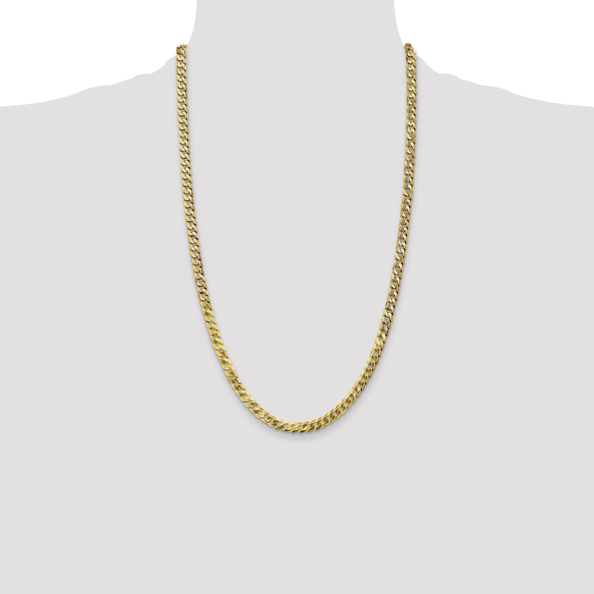 10k 4.75mm Flat Beveled Curb Chain-10FBU120-26