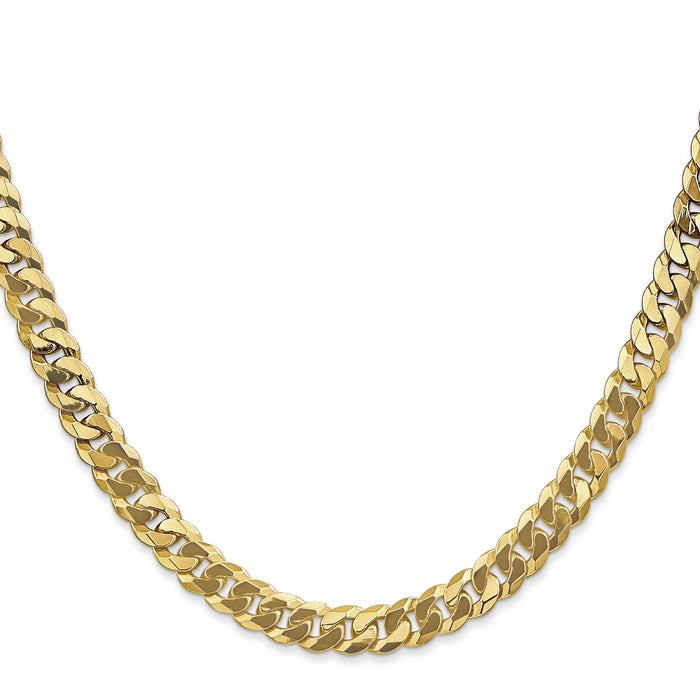 10k 6.25mm Flat Beveled Curb Chain-10FBU160-22