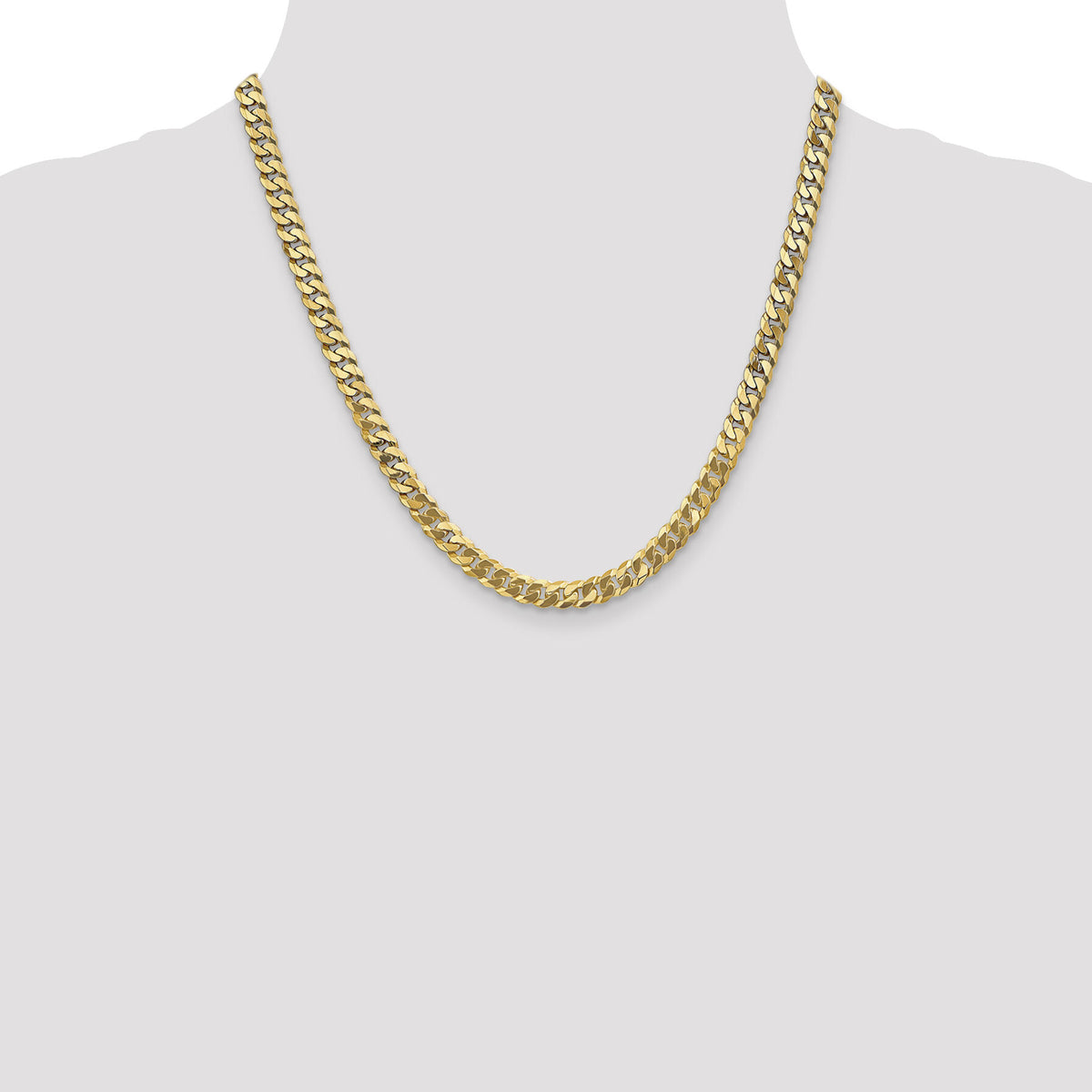 10k 6.25mm Flat Beveled Curb Chain-10FBU160-20