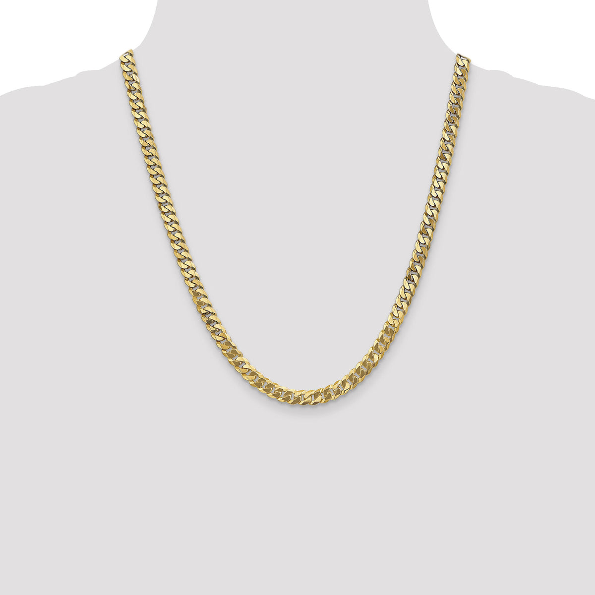 10k 6.25mm Flat Beveled Curb Chain-10FBU160-22