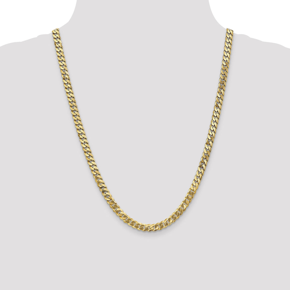 10k 6.25mm Flat Beveled Curb Chain-10FBU160-24