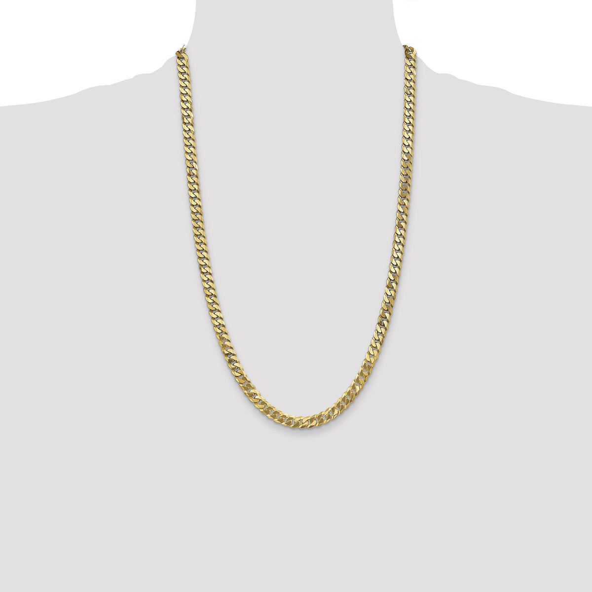 10k 6.25mm Flat Beveled Curb Chain-10FBU160-26