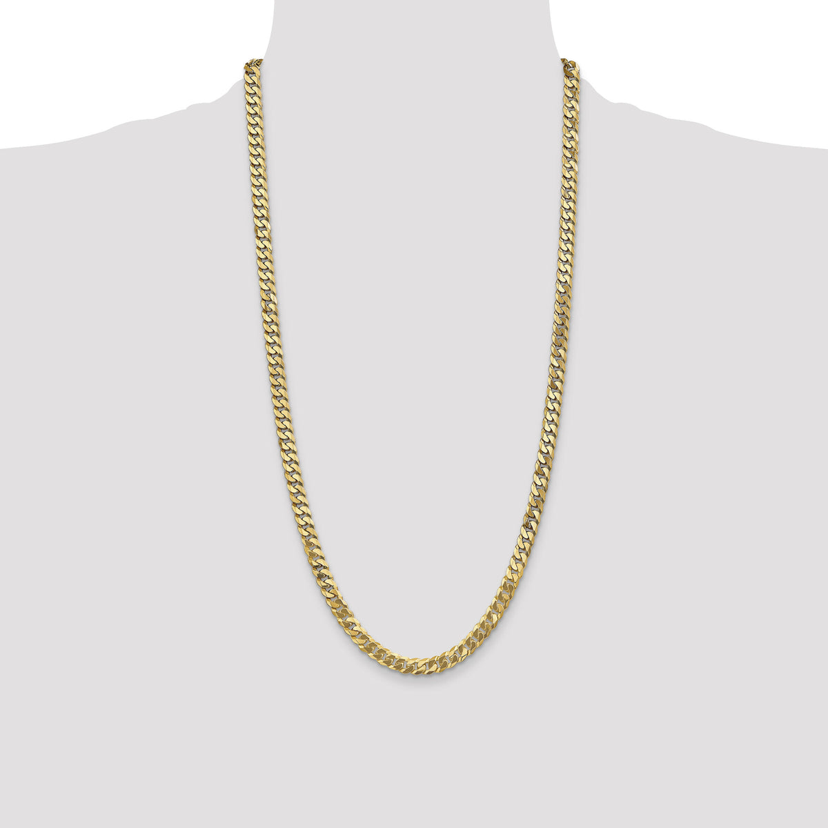 10k 6.25mm Flat Beveled Curb Chain-10FBU160-28