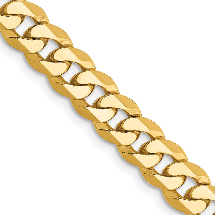 10k 6.25mm Flat Beveled Curb Chain-10FBU160-18