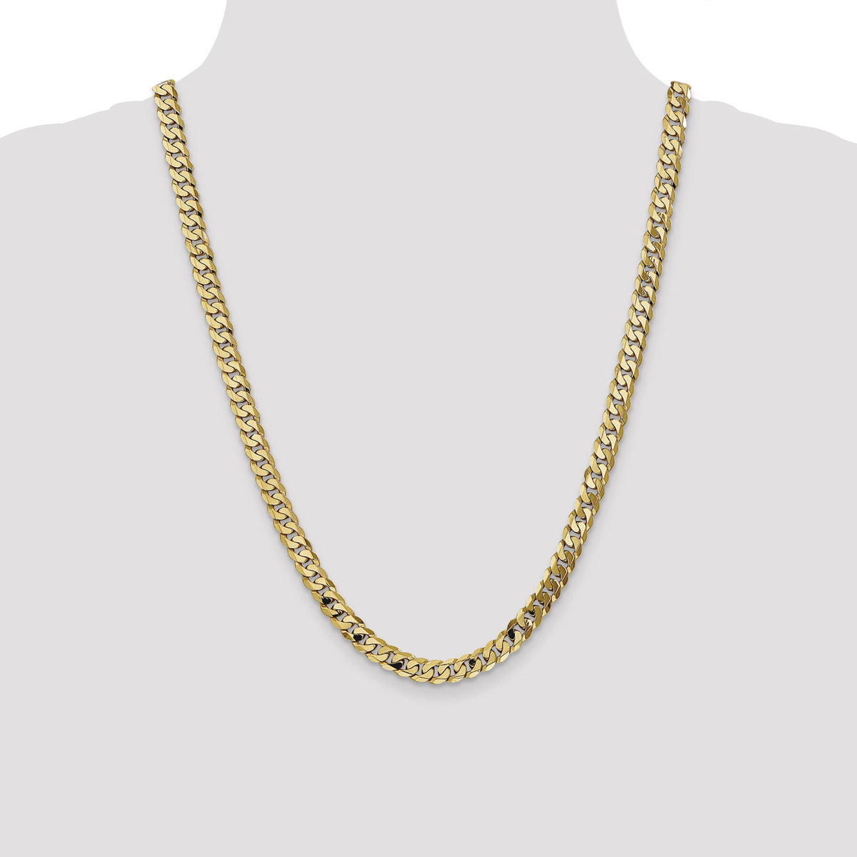 10k 6.75mm Flat Beveled Curb Chain-10FBU180-24