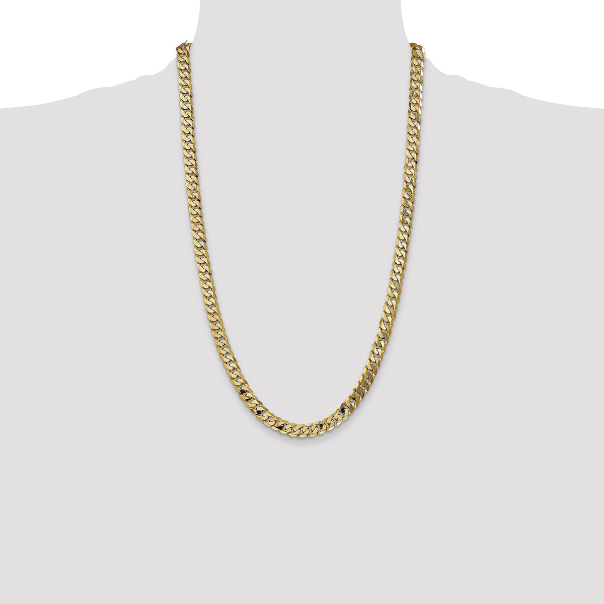 10k 6.75mm Flat Beveled Curb Chain-10FBU180-26