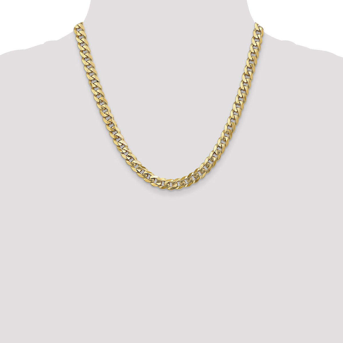 10k 7.75mm Flat Beveled Curb Chain-10FBU200-20