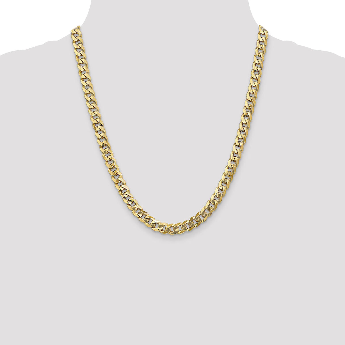 10k 7.75mm Flat Beveled Curb Chain-10FBU200-22