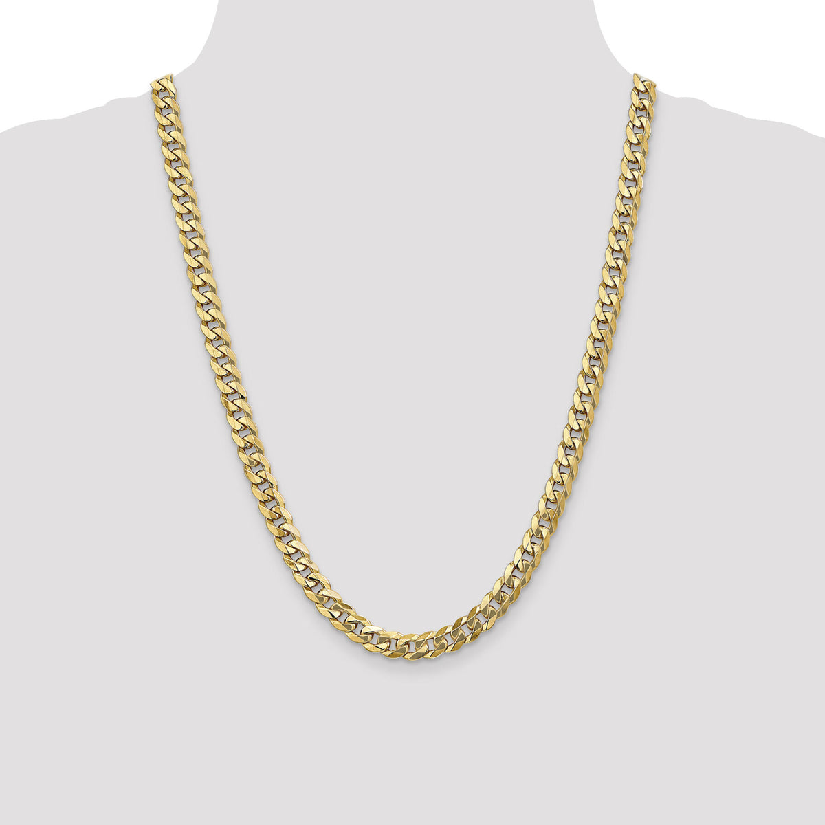 10k 7.75mm Flat Beveled Curb Chain-10FBU200-24