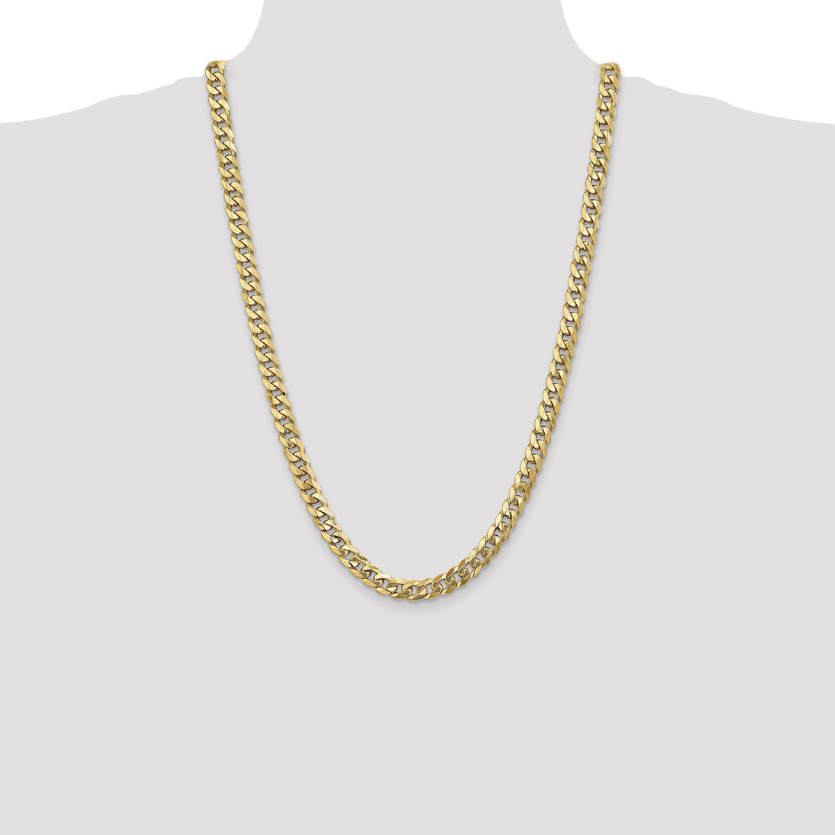 10k 7.75mm Flat Beveled Curb Chain-10FBU200-26