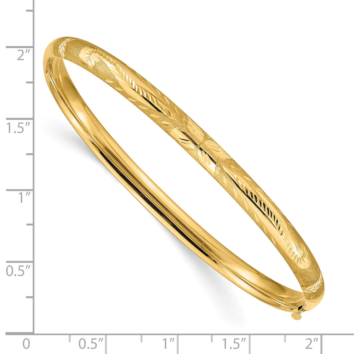 10k 3/16 Florentine Engraved Hinged Bangle Bracelet-10FE3/16