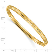 10k 3/16 Florentine Engraved Hinged Bangle Bracelet-10FE3/16