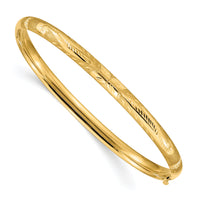 10k 3/16 Florentine Engraved Hinged Bangle Bracelet-10FE3/16