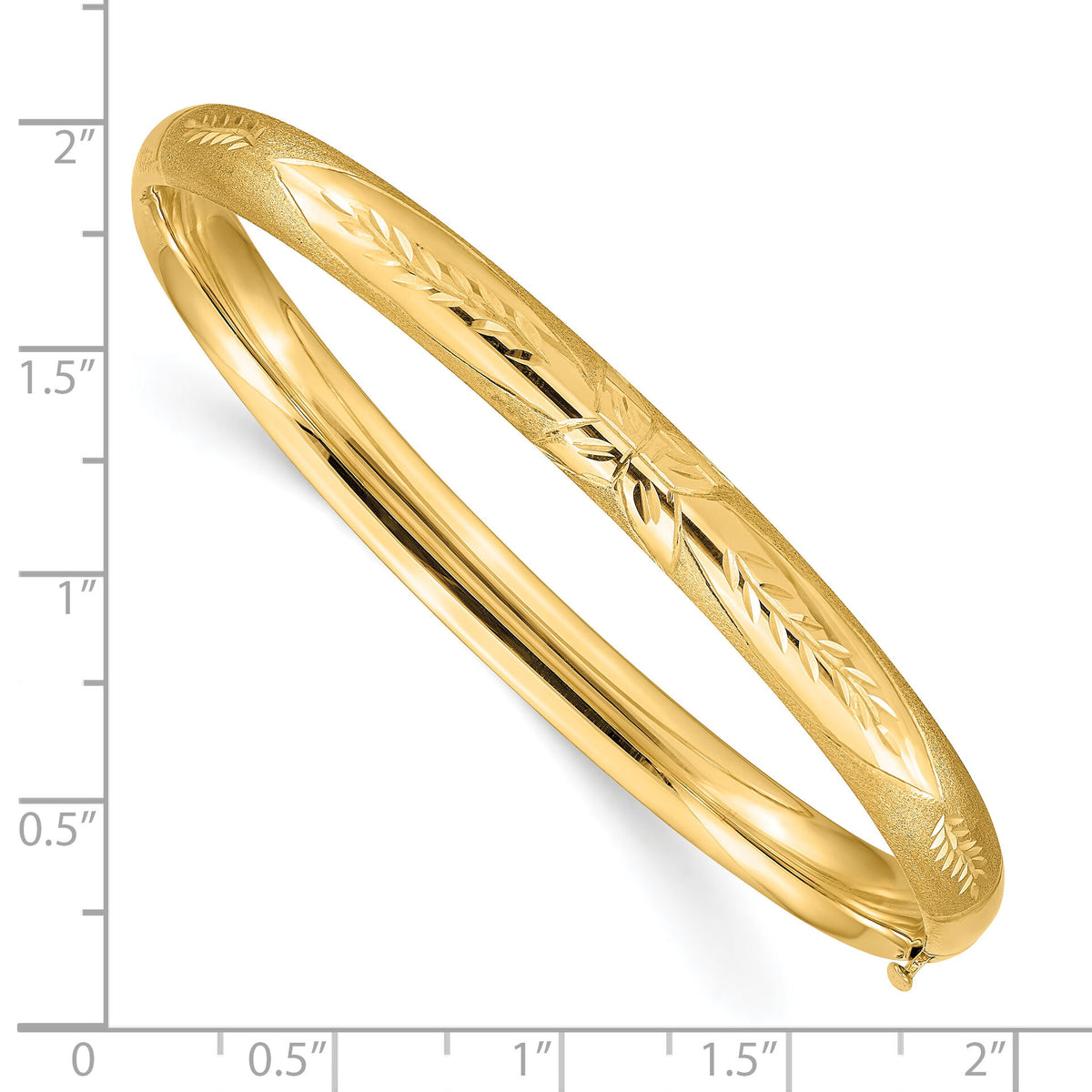 10k 4/16 Florentine Engraved Hinged Bangle Bracelet-10FE4/16