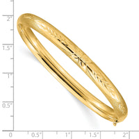 10k 4/16 Florentine Engraved Hinged Bangle Bracelet-10FE4/16