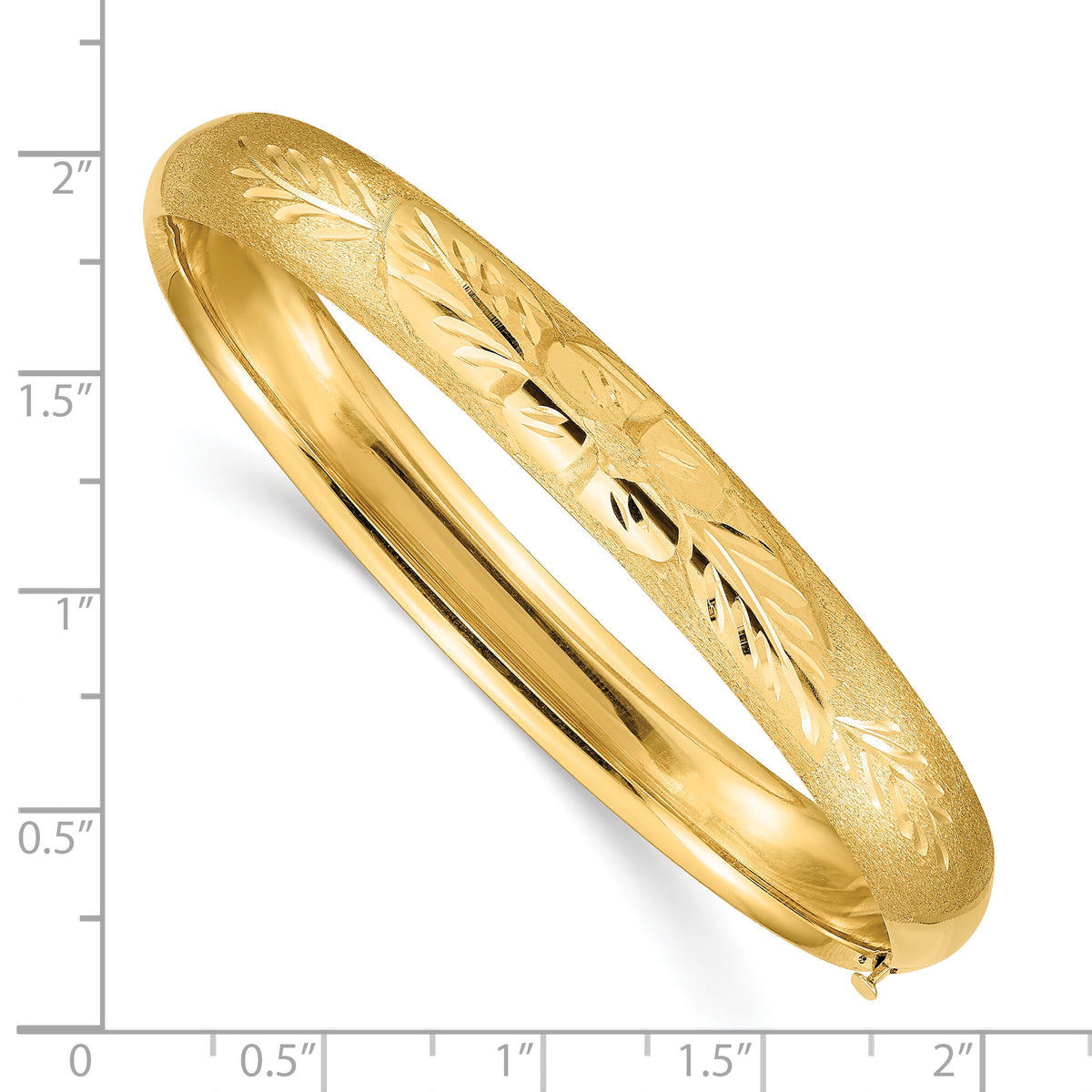 10k 5/16 Florentine Engraved Hinged Bangle Bracelet-10FE5/16