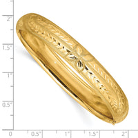 10k 7/16 Florentine Engraved Hinged Bangle Bracelet-10FE7/16