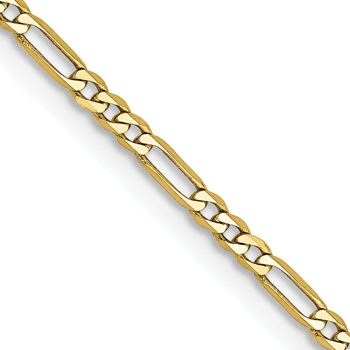 10k 1.75mm Flat Figaro Chain-10FG050-22