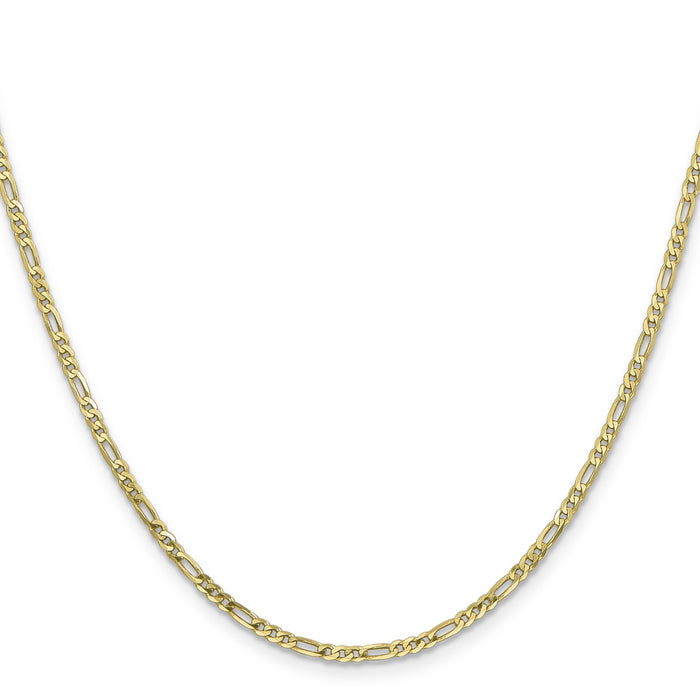 10k 2.2mm Flat Figaro Chain-10FG065-16